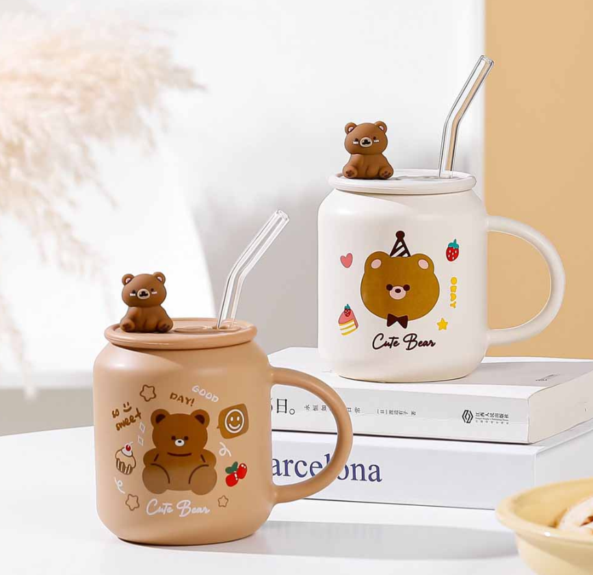 Taza Ceramica + Tapa – Cute Bear