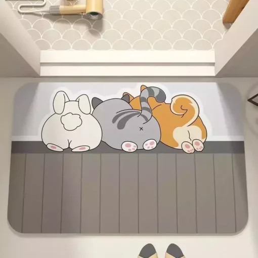 Alfombra Gatito y Conejo Pompis