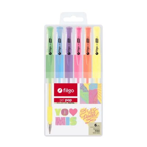 8992 24304 24304 LAPICERA ROLLER FILGO GEL POP PASTEL 0 8mm x6 e Bl 01