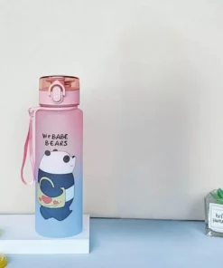 BOTELLA MOTIVACIONAL DISENO PANDA 0.8 LITRO CON PICO RIGIDOsa