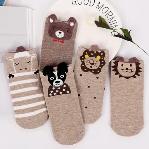 Calcetines tobilleros Kawaii de algod n para mujer medias cortas informales con orejas de animales y.jpg