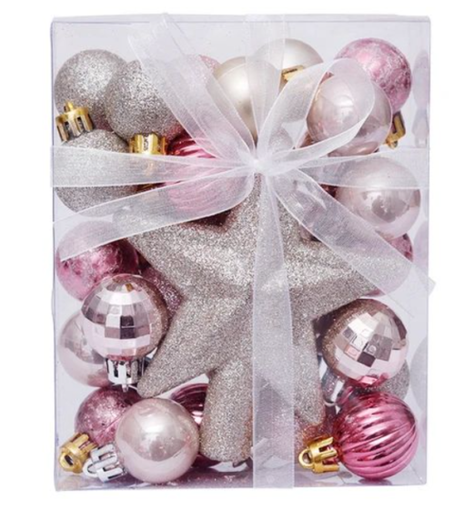 Set Navideño - Rosa Glitter