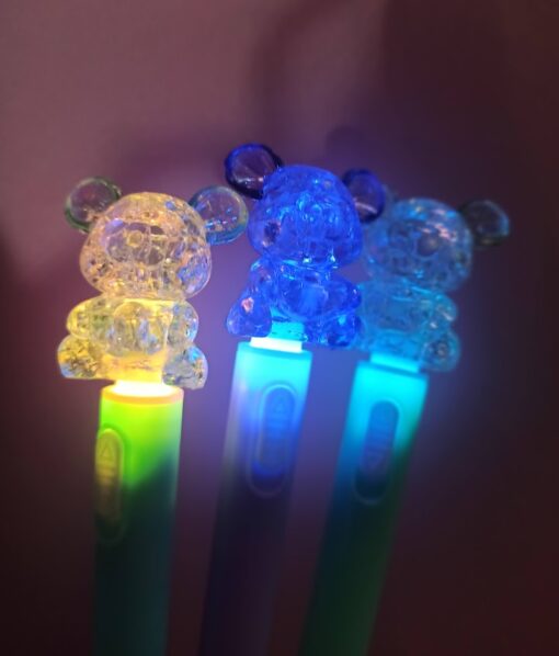 Lapicera Oso Cristal Luz x3 - Imagen 2