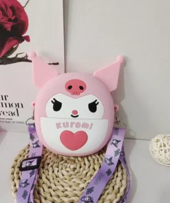 Ruunjoy Sanrio Bag Kawaii Cartoon Kuromi Shoulder Bag Silicone Waterproof Mini Kawaii Kuromi Crossbody Bag for Children s Crossbody Bag 2