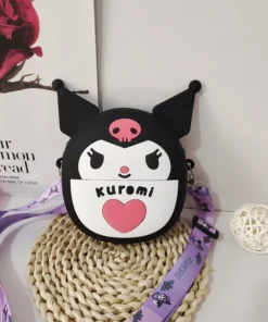 Ruunjoy Sanrio Bag Kawaii Cartoon Kuromi Shoulder Bag Silicone Waterproof Mini Kawaii Kuromi Crossbody Bag for Children s Crossbody Bag 3