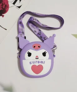 Ruunjoy Sanrio Bag Kawaii Cartoon Kuromi Shoulder Bag Silicone Waterproof Mini Kawaii Kuromi Crossbody Bag for Children s Crossbody Bag 4