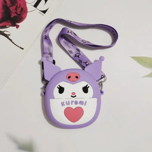 Ruunjoy Sanrio Bag Kawaii Cartoon Kuromi Shoulder Bag Silicone Waterproof Mini Kawaii Kuromi Crossbody Bag for Children s Crossbody Bag 4