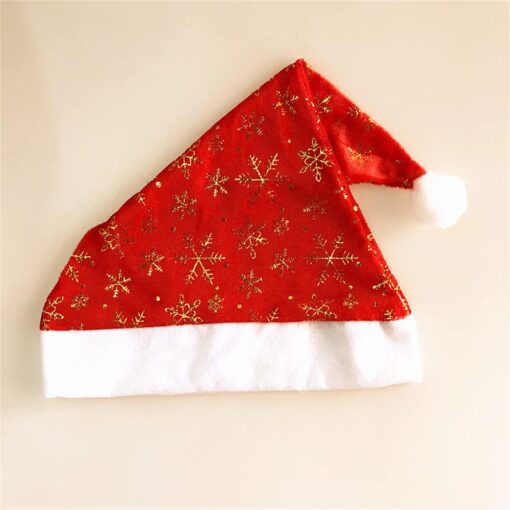Gorro Navideño con Detalles Dorados