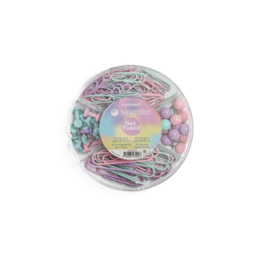 Set Pastel Circular Broches Clips