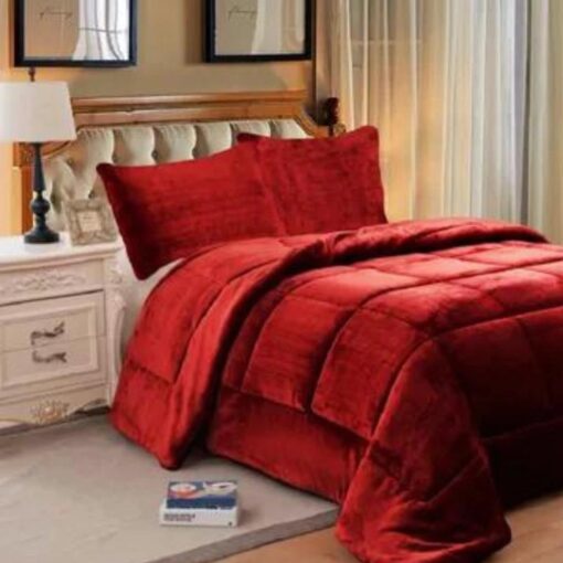 Edredon Flanel Cacharel - Rojo