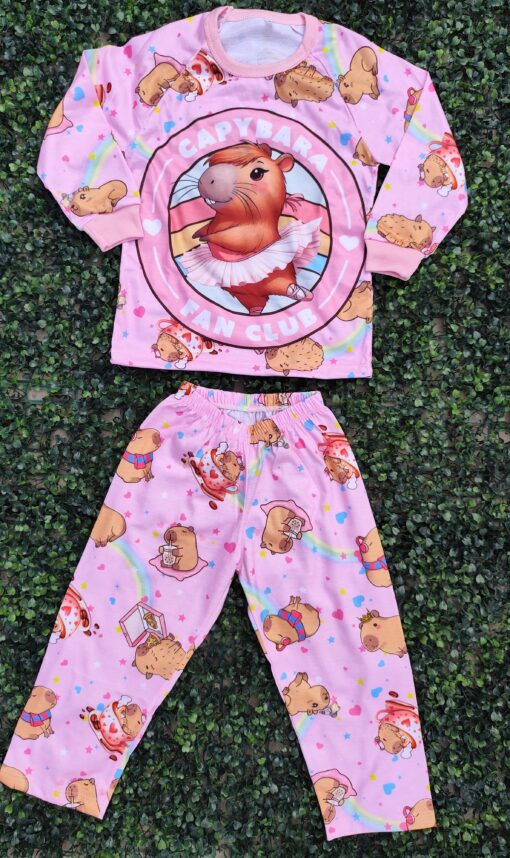 Pijama Infantil - Capybara Rosa