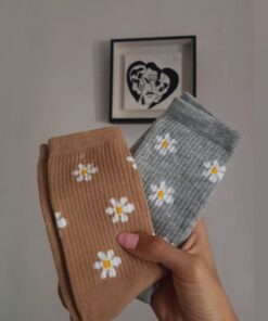 Medias 3/4 - Margaritas Beige