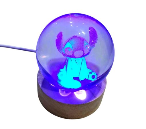 Esfera de Cristal luz azul - Stitch - Imagen 3