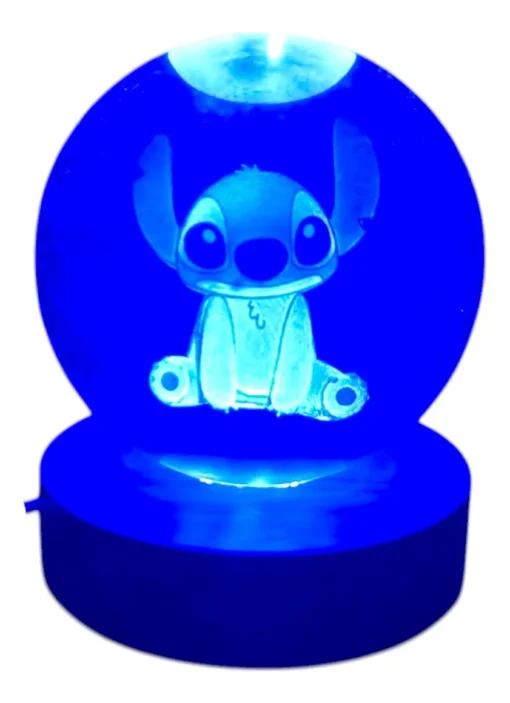 Esfera de Cristal luz azul - Stitch - Imagen 4
