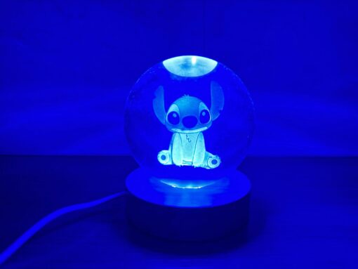 Esfera de Cristal luz azul - Stitch - Imagen 2