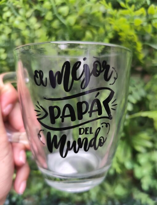 Taza De Vidrio Conica - Día del Padre - Imagen 2