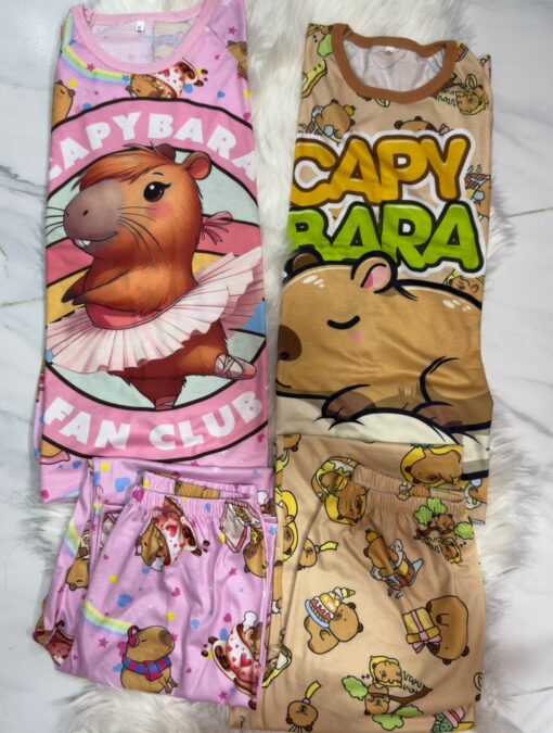 Pijama Adulto - Capybara Rosa