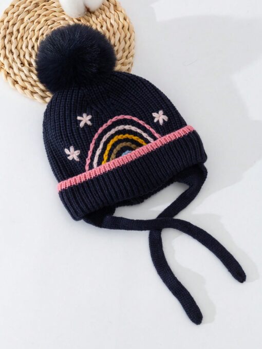 Gorro infantil Arcoiris con Pompon - Imagen 2