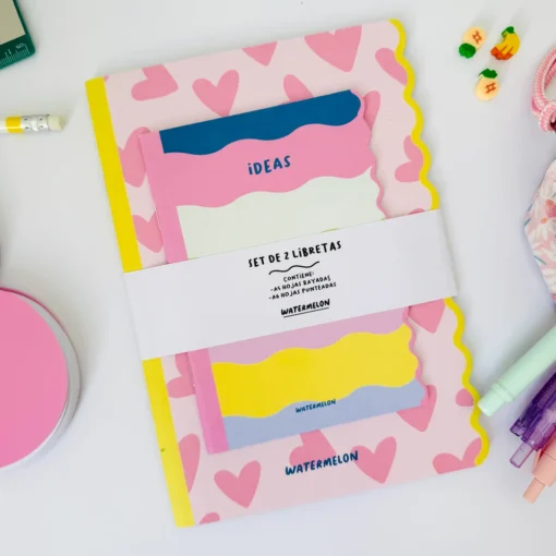 Pack x2 Libretas Ondas - Pink Love