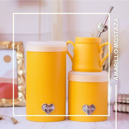 Set de Tarros Premium con Mate - CACHITA Amarillo