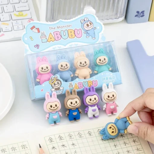 Box Goma de borrar Labubu x4