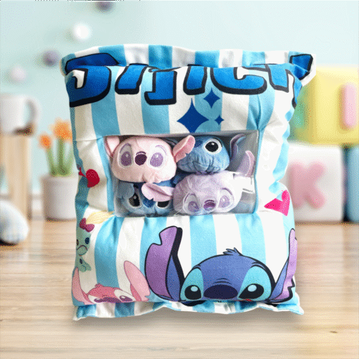 Almohadon Stich con Mini Peluches