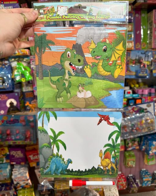 Rompecabezas + Pizarra Dino