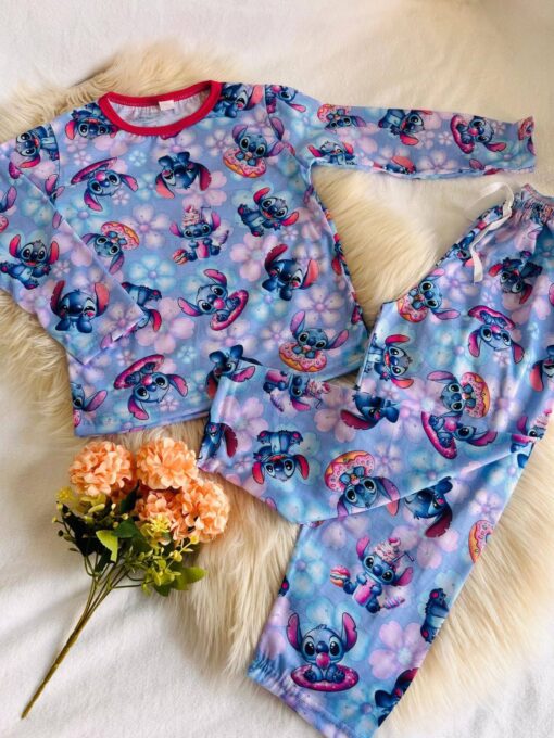 Pijama Polar Soft - Stitch (celeste)