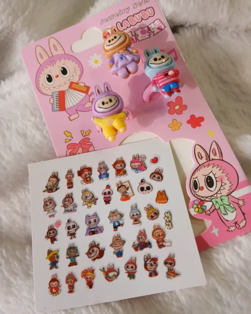 Set anillo con stiker - Labubu
