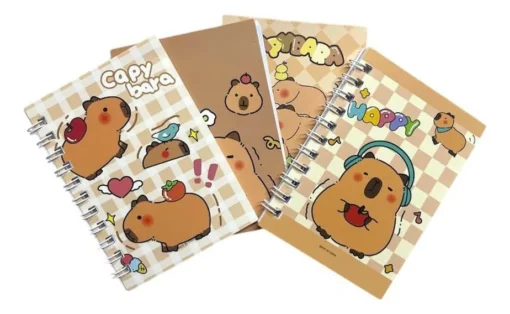 Pack x4 Mini Cuadernos Capybara
