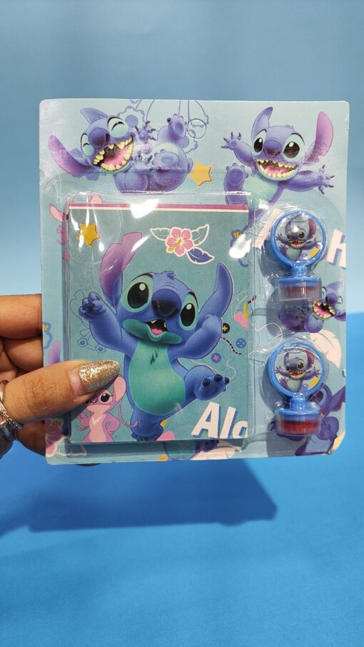 Sellos x2 + Anotador - Stitch