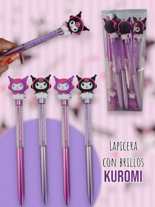 Lapiceras Kuromi con Brillo x3