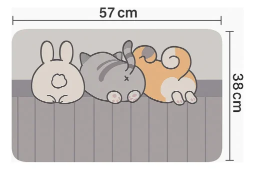 Alfombra Gatito y Conejo Pompis - Imagen 4