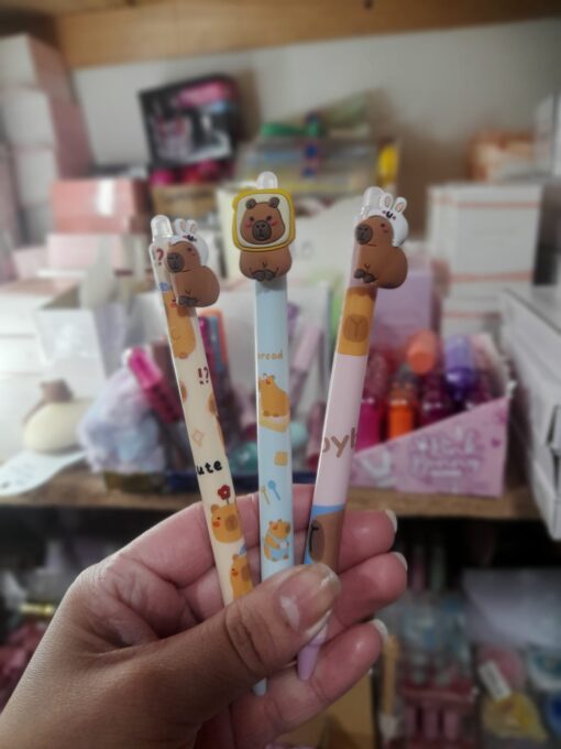 Lapicera Retractil Borrables x 3 - Capybara - Imagen 2