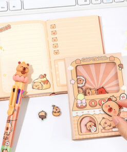 Mini Cuaderno Anotador con Gachapón Capybara