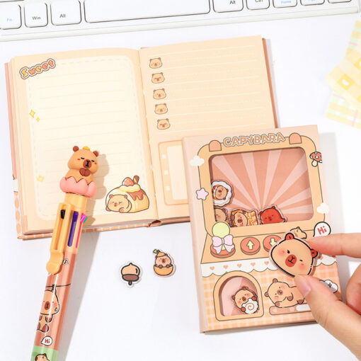 Mini Cuaderno Anotador con Gachapón Capybara