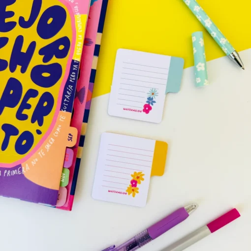 Notas Adhesivas Con Solapa - Campos de Flores