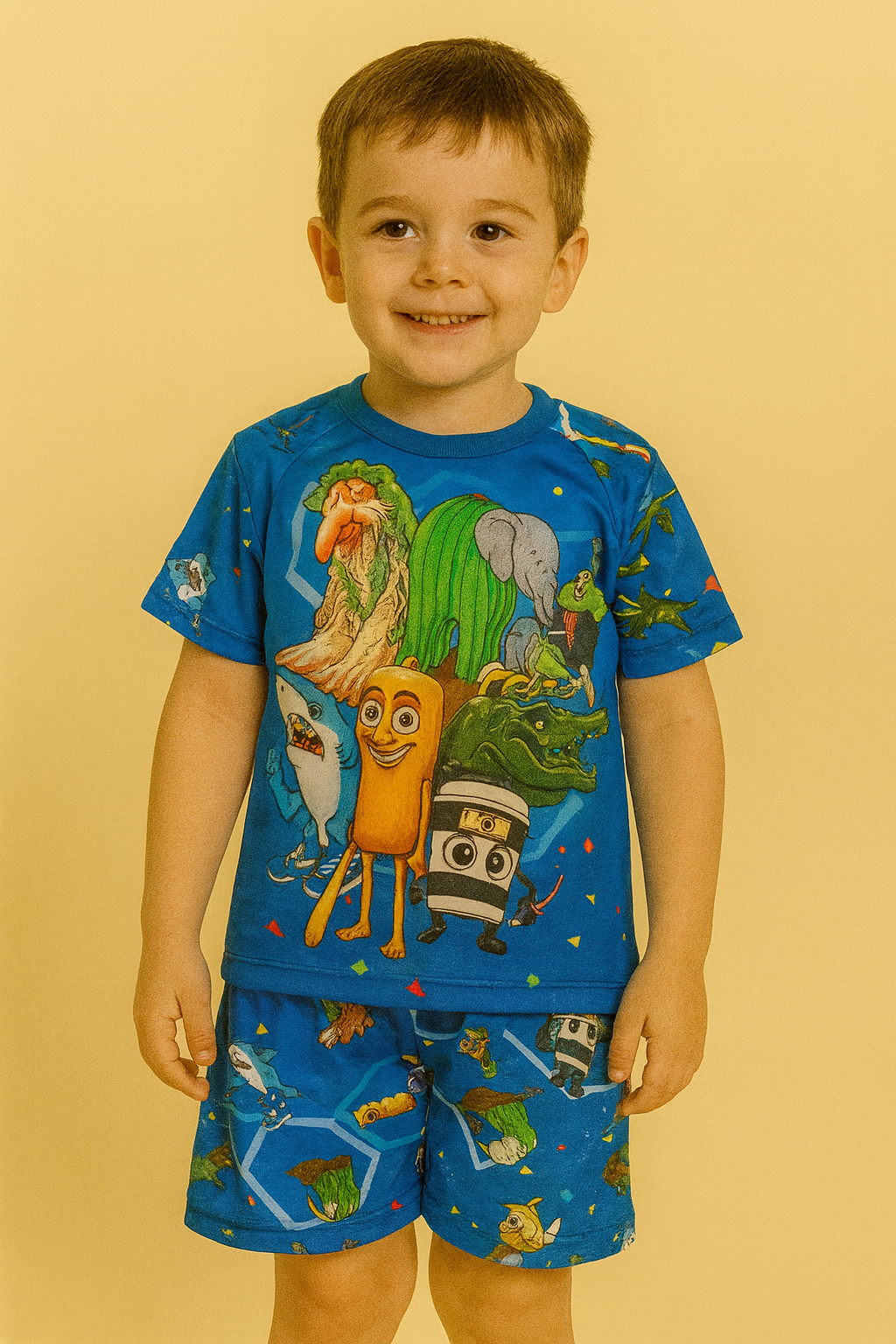 Pijama VERANO KIDS - Tralalero Azul 1 Pijama VERANO KIDS - Tralalero Azul