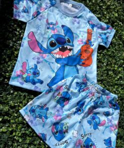 Pijama VERANO KIDS - Stitch Celeste