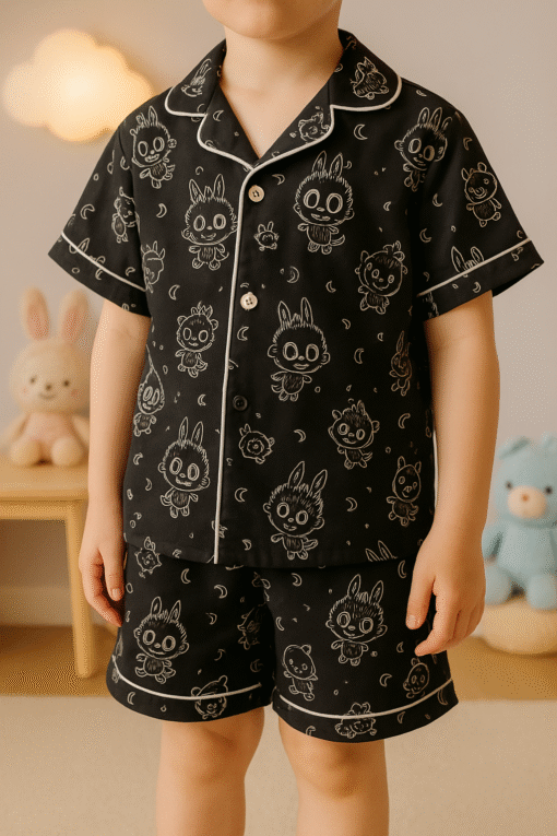 Pijama Camiseros - Labubu Black