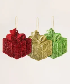 Adorno Navidad Cajitas con Purpurina *3