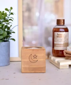 Taco de Madera con Vela