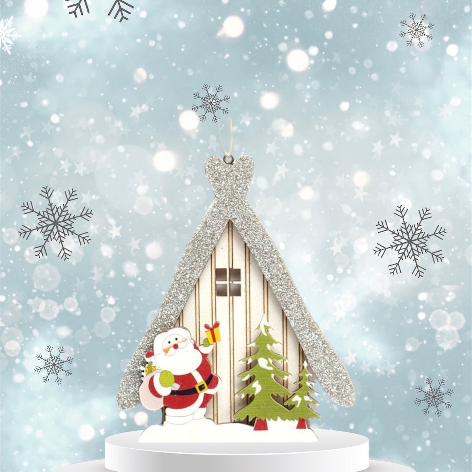 Adorno Navideño - Casita Santa Claus