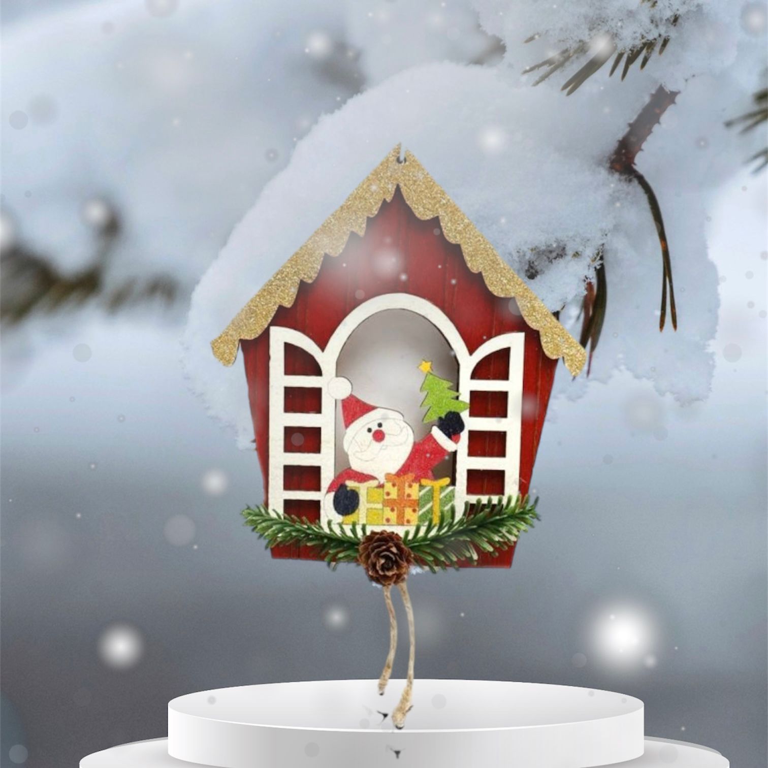 Adorno Casita con Ventana - Navidad 2 Adorno Casita con Ventana - Navidad - Imagen 2