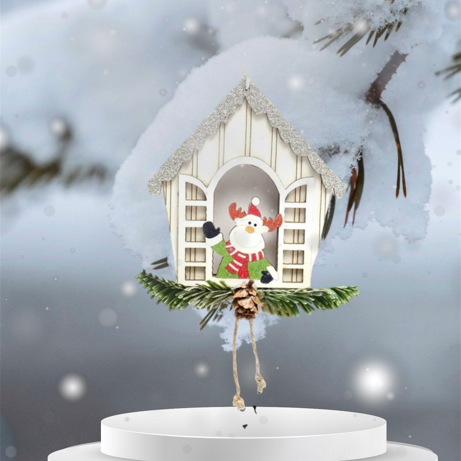 Adorno Casita con Ventana - Navidad 3 Adorno Casita con Ventana - Navidad - Imagen 3