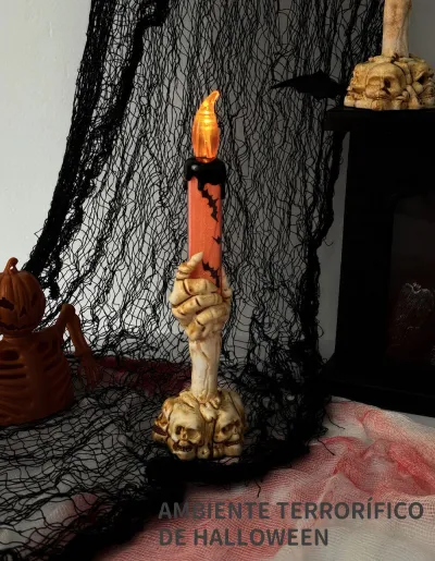 Adorno de Halloween - Vela Mano de Esqueleto - Imagen 6