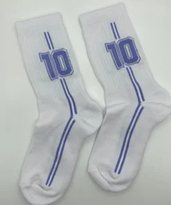 Medias 3/4 -  Blanca y Celeste 10