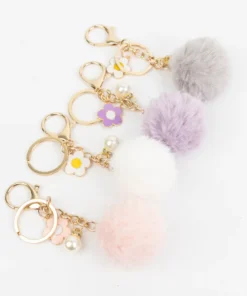 LLavero Flor con Pompon