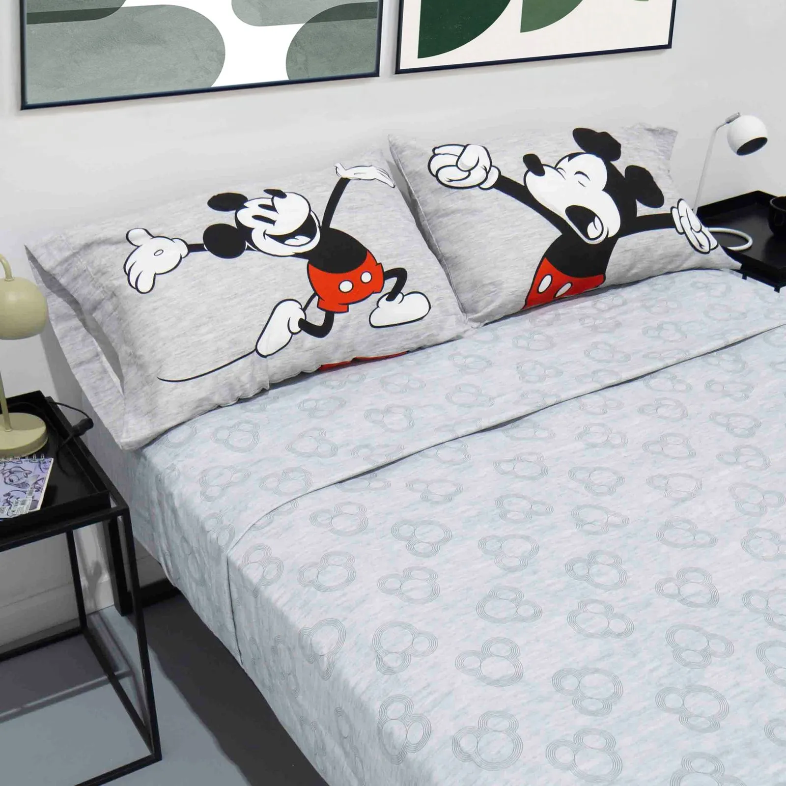 Juego de Sábanas Piñata QUEEN - Mickey GREY