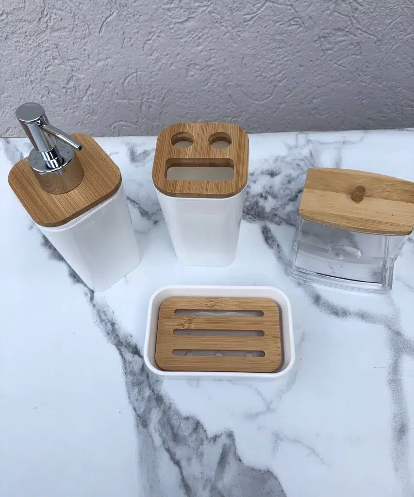 Porta Cepillo Con Divisiones Bambu - Bianca